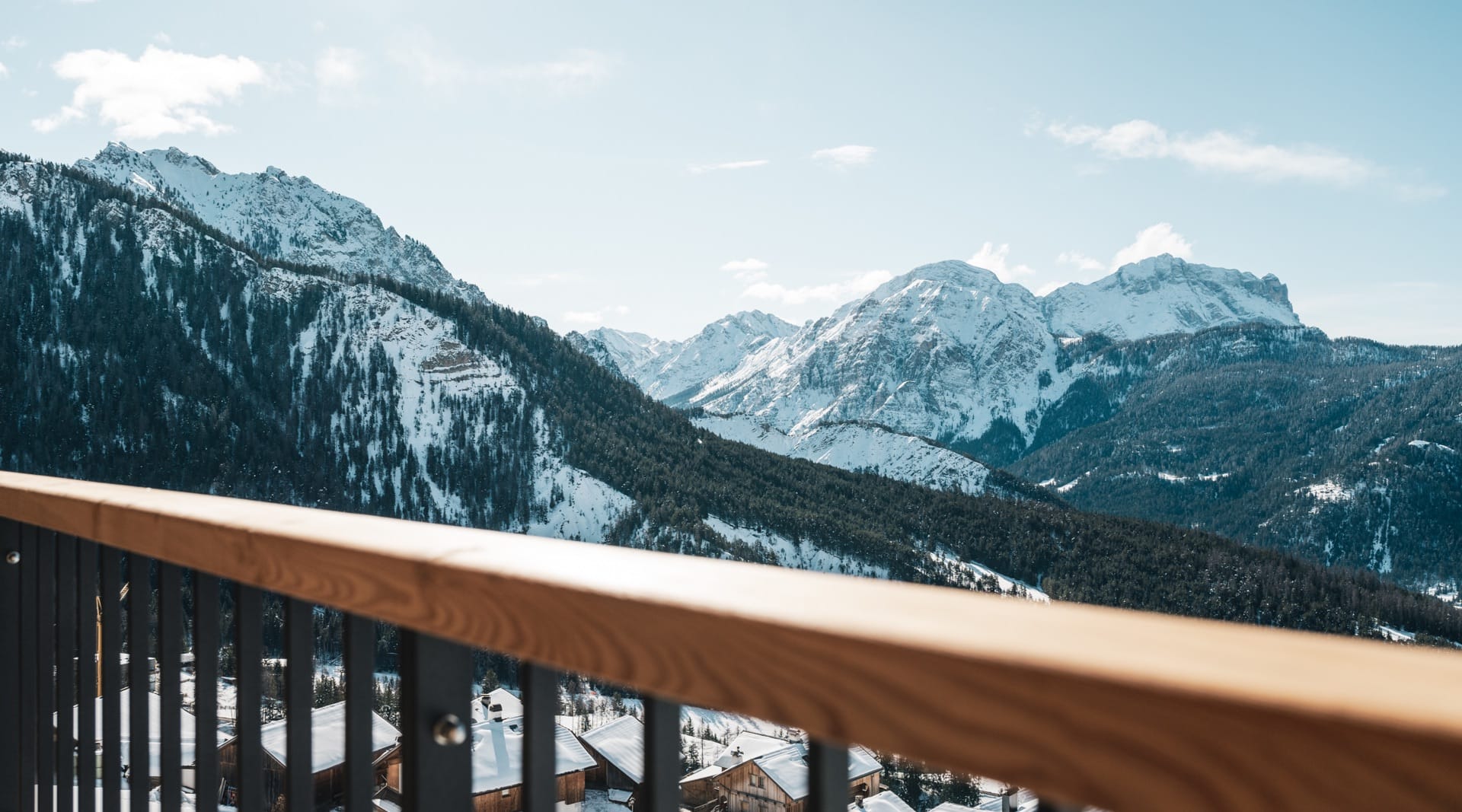 Vista invernale sulle Dolomiti